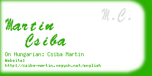 martin csiba business card